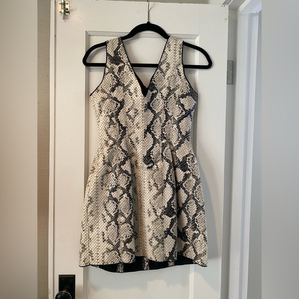 Elliatt Mini Leather Snakeskin Dress